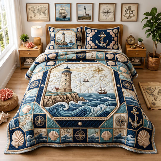 Sea Escape 3-Piece Quilted Bedding Set GFTOMA12945
