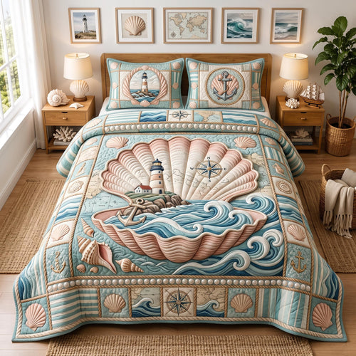 Sea Escape 3-Piece Quilted Bedding Set GFTOMA12946