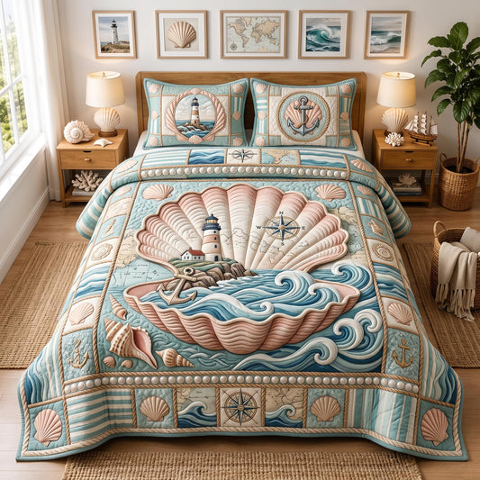 Sea Escape 3-Piece Quilted Bedding Set GFTOMA12946