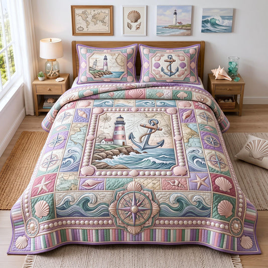 Sea Escape 3-Piece Quilted Bedding Set GFTOMA12948