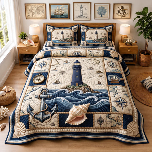 Sea Escape 3-Piece Quilted Bedding Set GFTOMA12949
