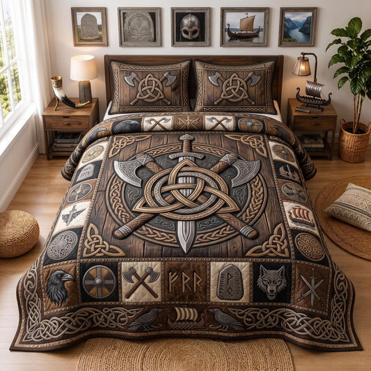 Norse Warrior 3-Piece Quilted Bedding Set GFTOMA13008