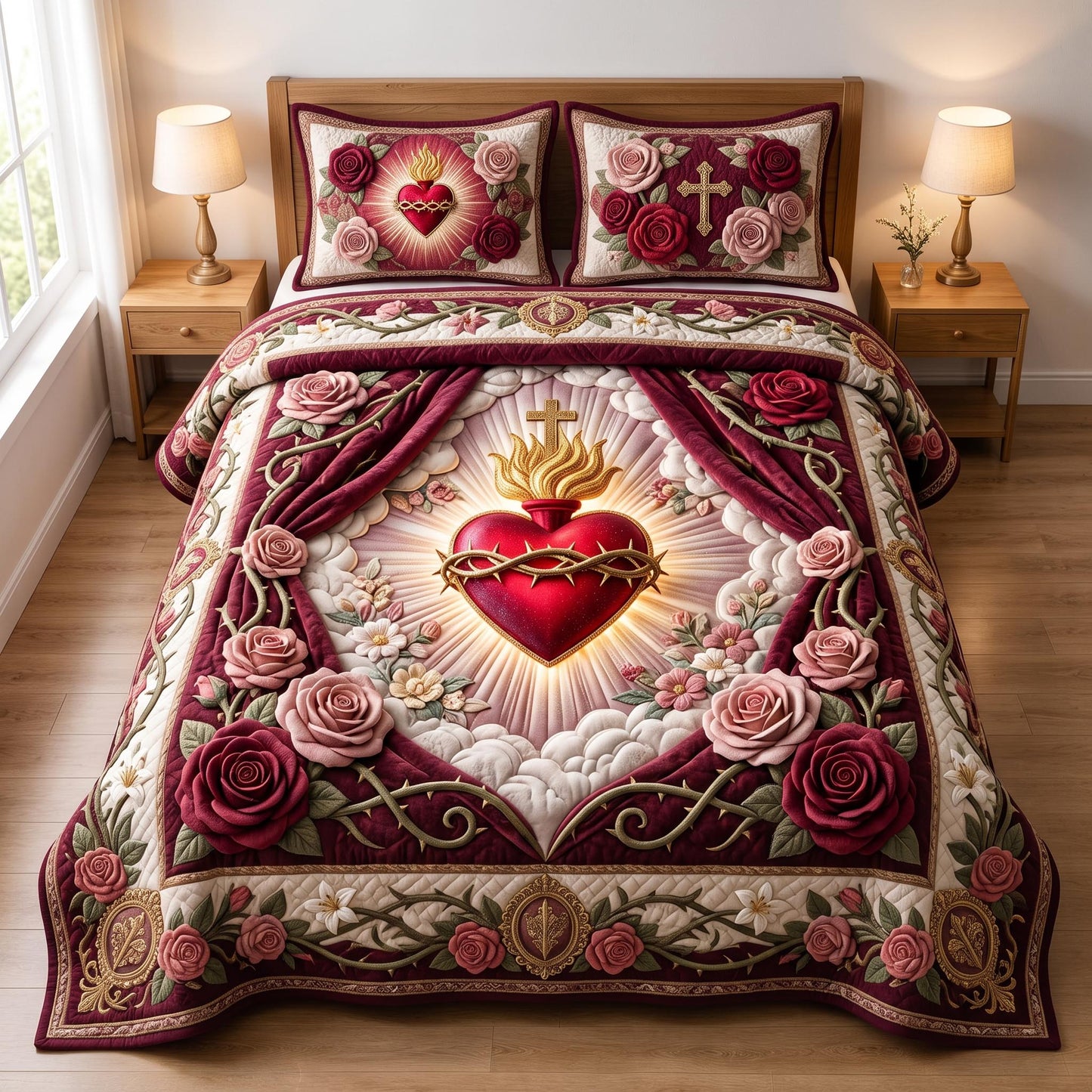 Sacred Love 3-Piece Quilted Bedding Set GFTOMA13038