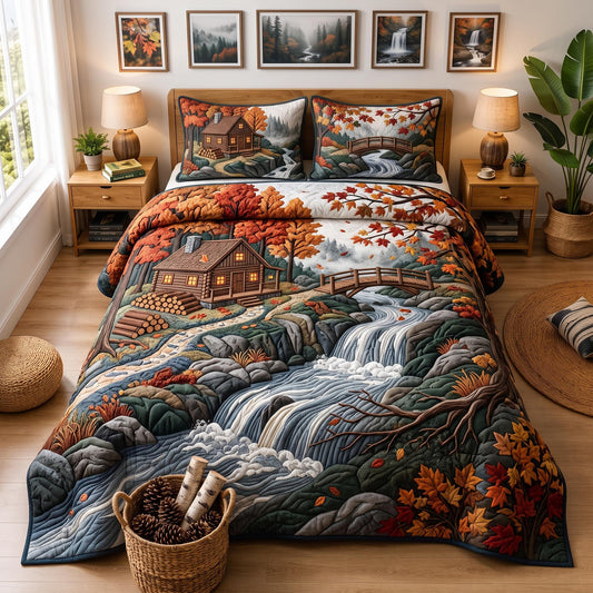 Autumn Cabin 3-Piece Quilted Bedding Set GFTOMA13046