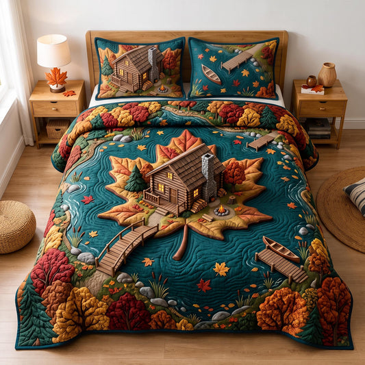 Forest Cabin 3-Piece Quilted Bedding Set GFTOMA13047