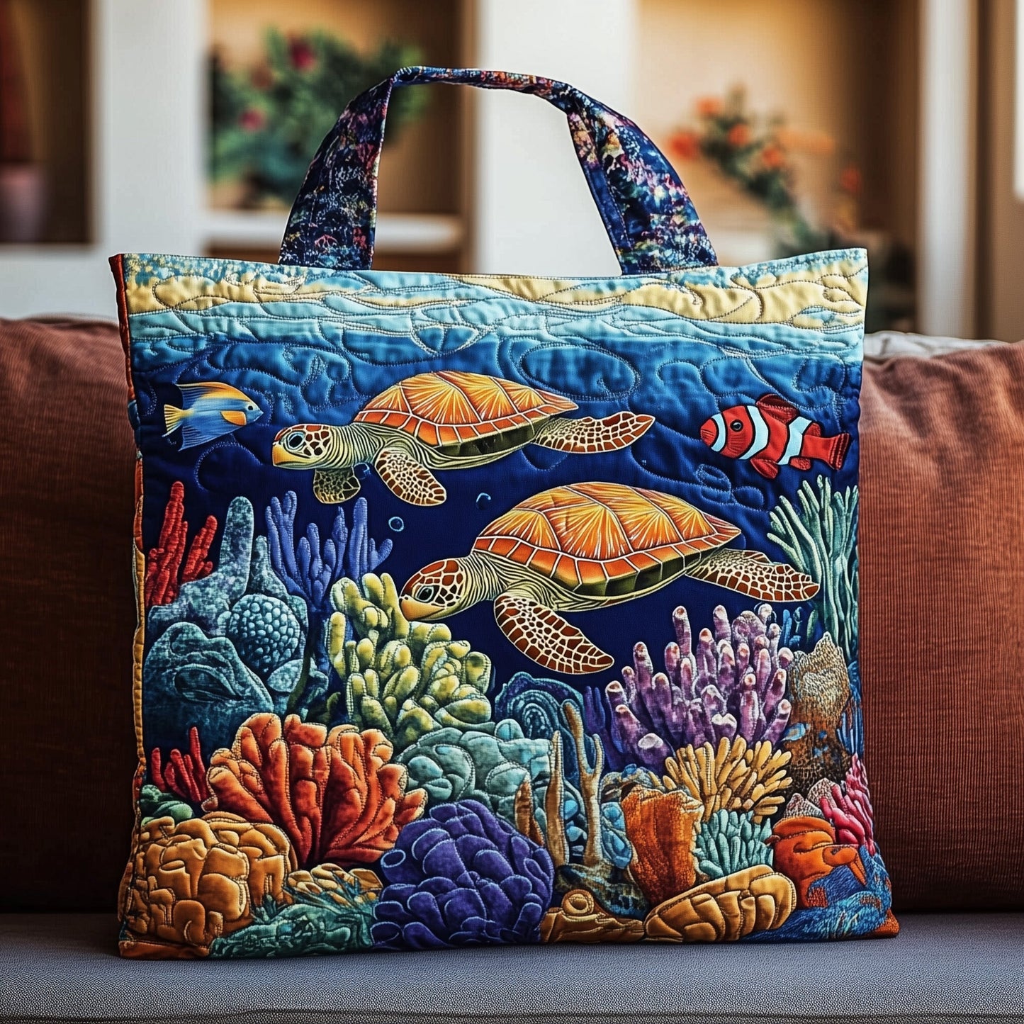 Sea Turtle Quilted Tote Bag GFTOMA1304