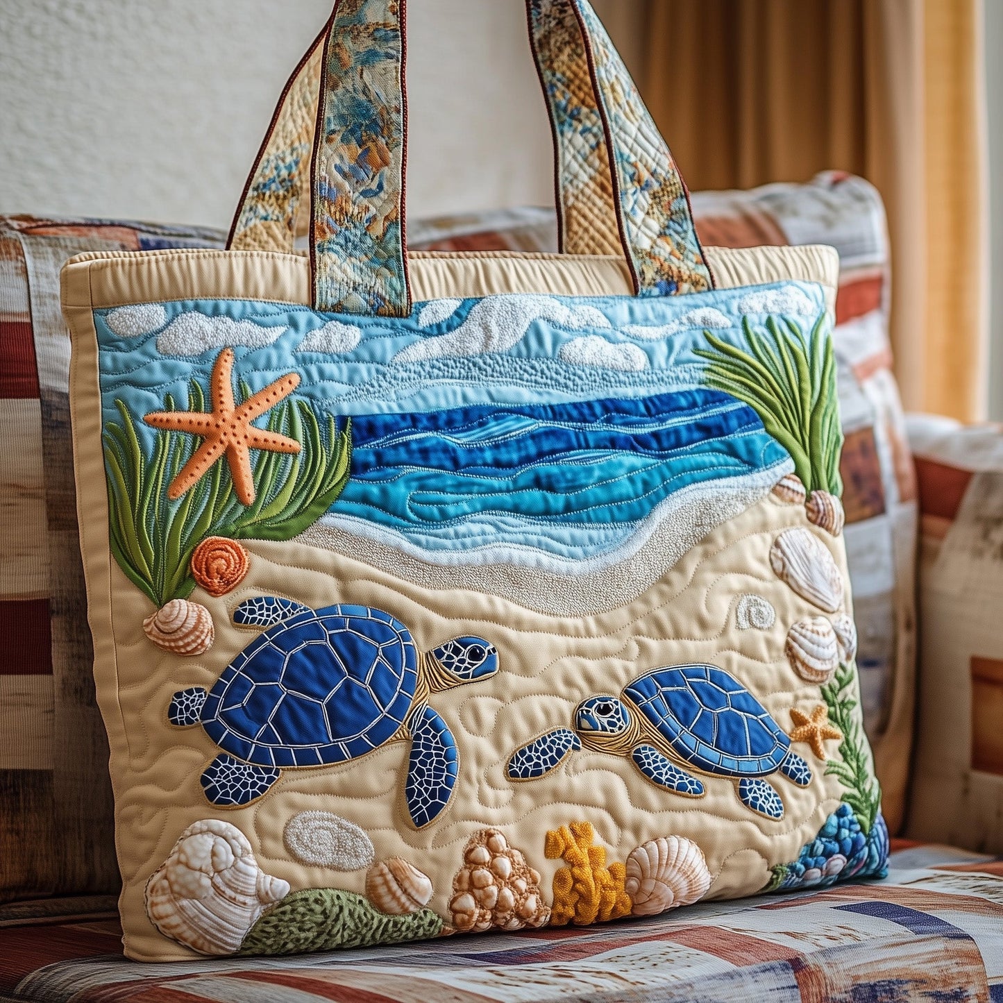Sea Turtle Quilted Tote Bag GFTOMA1306