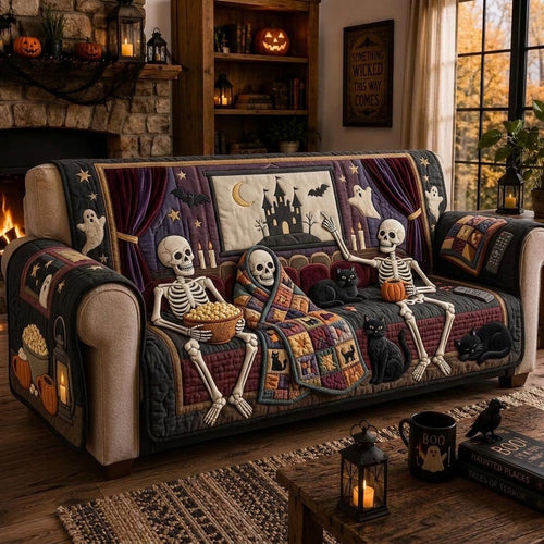 Skeleton Vibes Quilted Sofa Cover GFTOMA13082