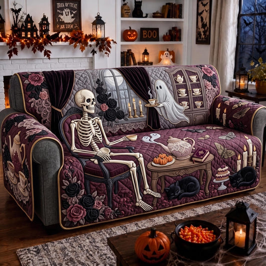 Skeleton Charm Quilted Sofa Cover GFTOMA13084