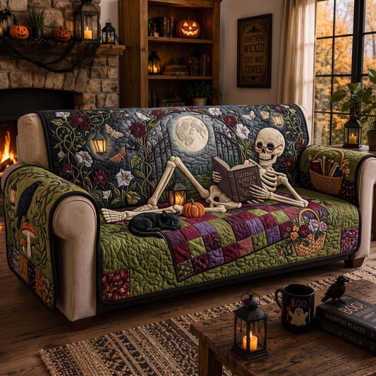 Cozy Skeleton Quilted Sofa Cover GFTOMA13086