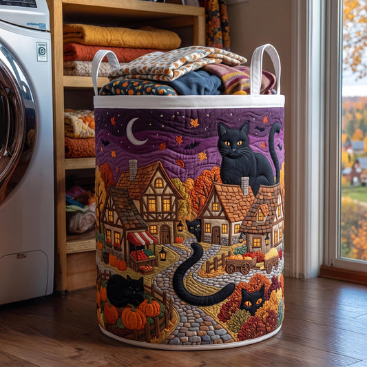 Autumn Cat Quilted Laundry Basket GFTOMA13091