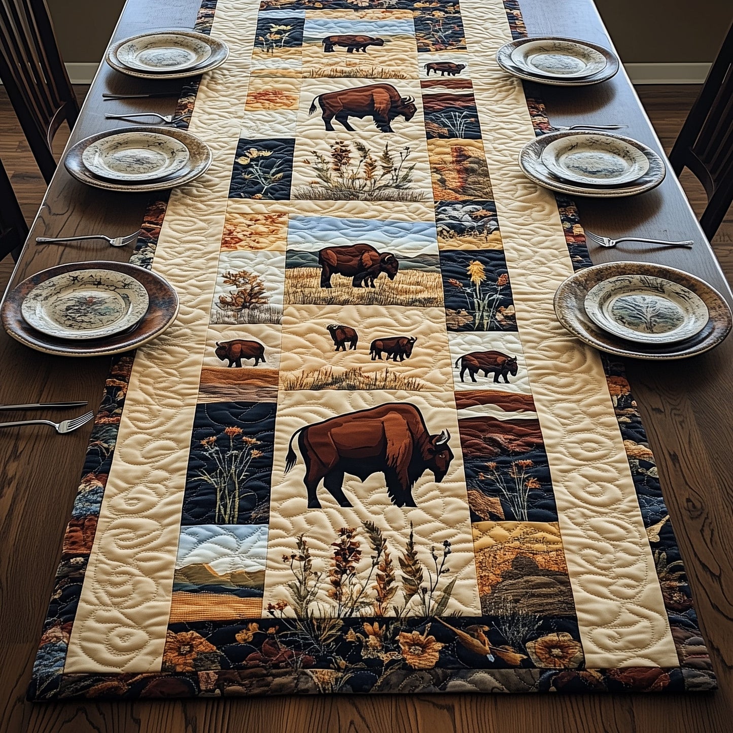 Bison Comfort Quilted Table Runner GFTOMA130