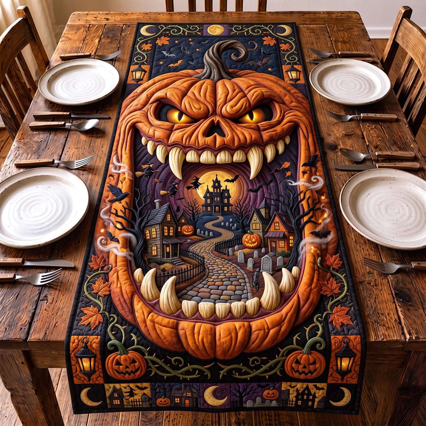 Spooky Vibes Quilted Table Runner GFTOMA13135
