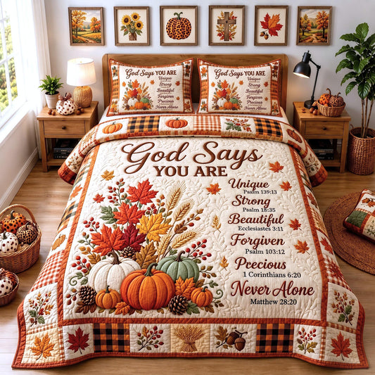 Autumn Scripture 3-Piece Quilted Bedding Set GFTOMA13166