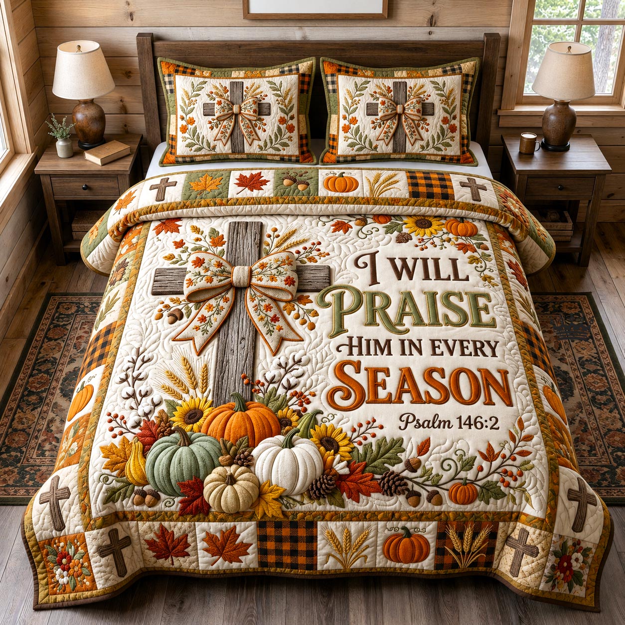 Autumn Faith 3-Piece Quilted Bedding Set GFTOMA13168