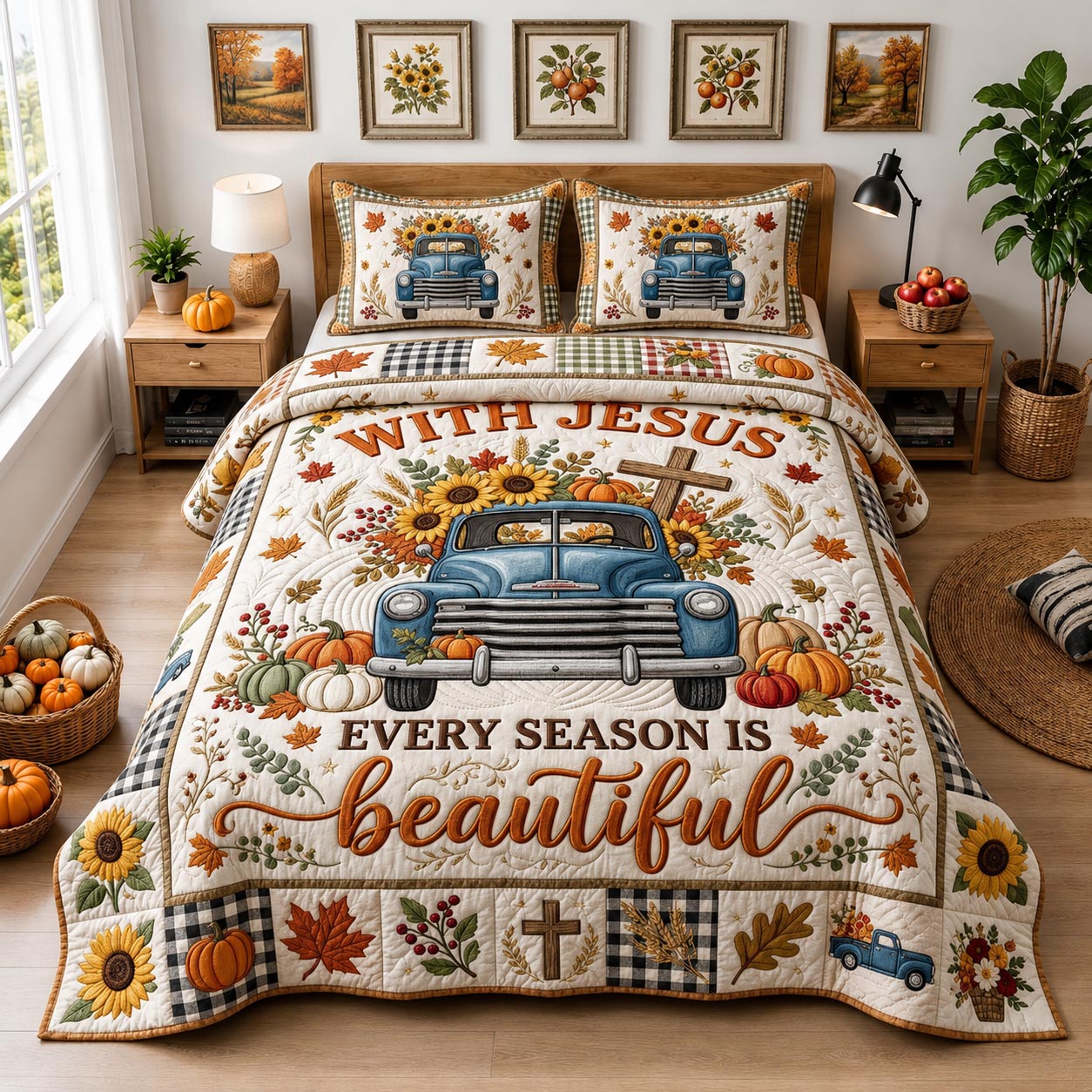 Bible Blessings 3-Piece Quilted Bedding Set GFTOMA13171