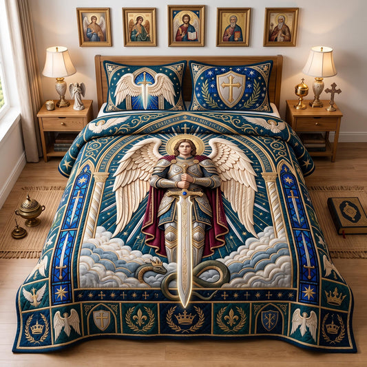 Saint Warrior 3-Piece Quilted Bedding Set GFTOMA13175