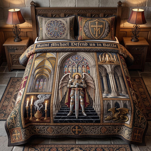 Saint Michael 3-Piece Quilted Bedding Set GFTOMA13214