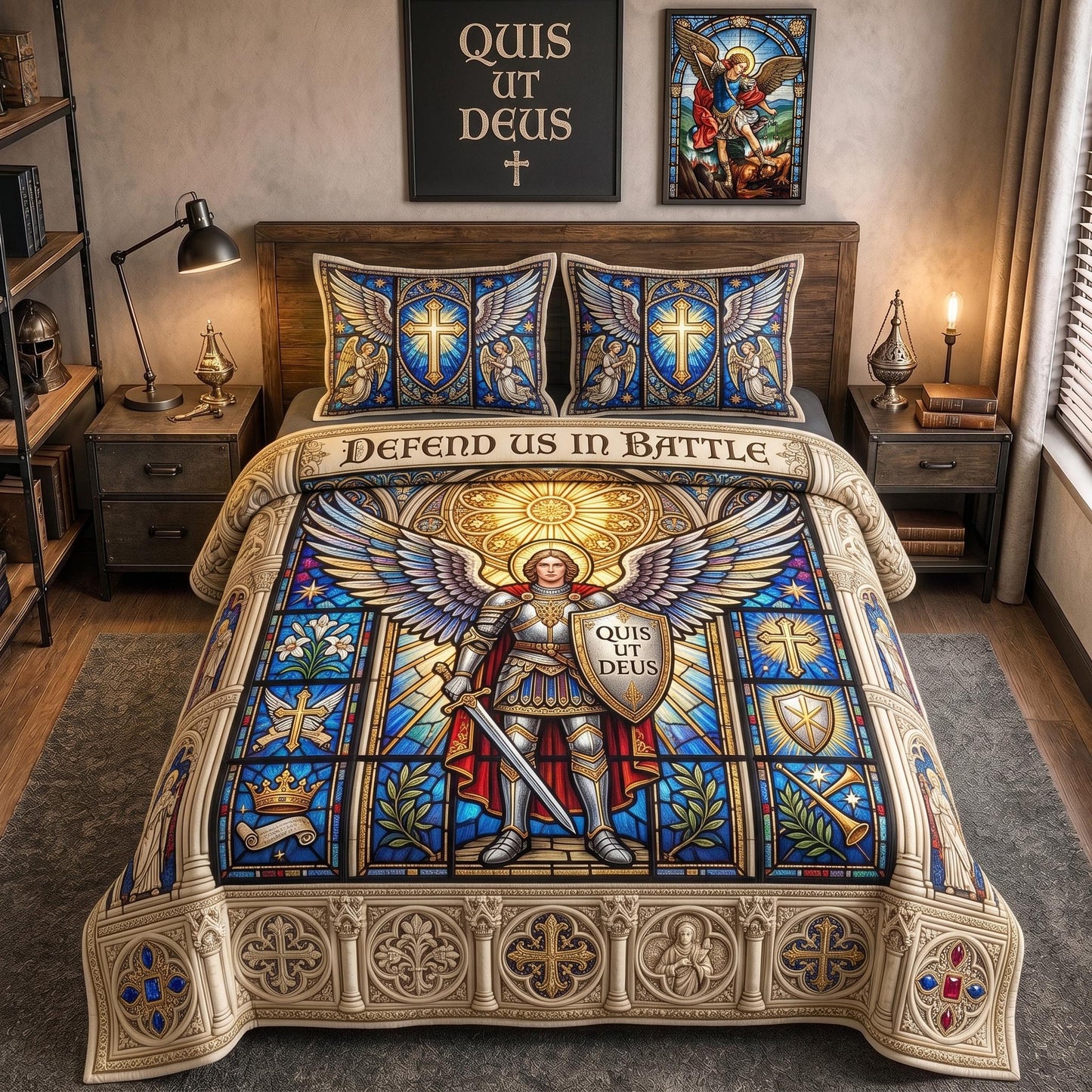 Saint Warrior 3-Piece Quilted Bedding Set GFTOMA13217