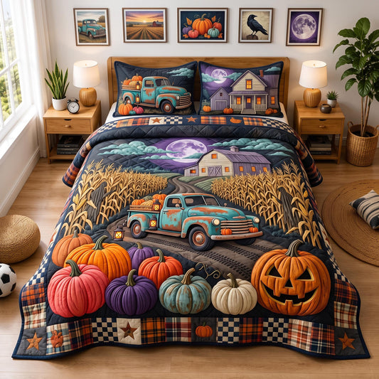 Pumpkin Road 3-Piece Quilted Bedding Set GFTOMA13223