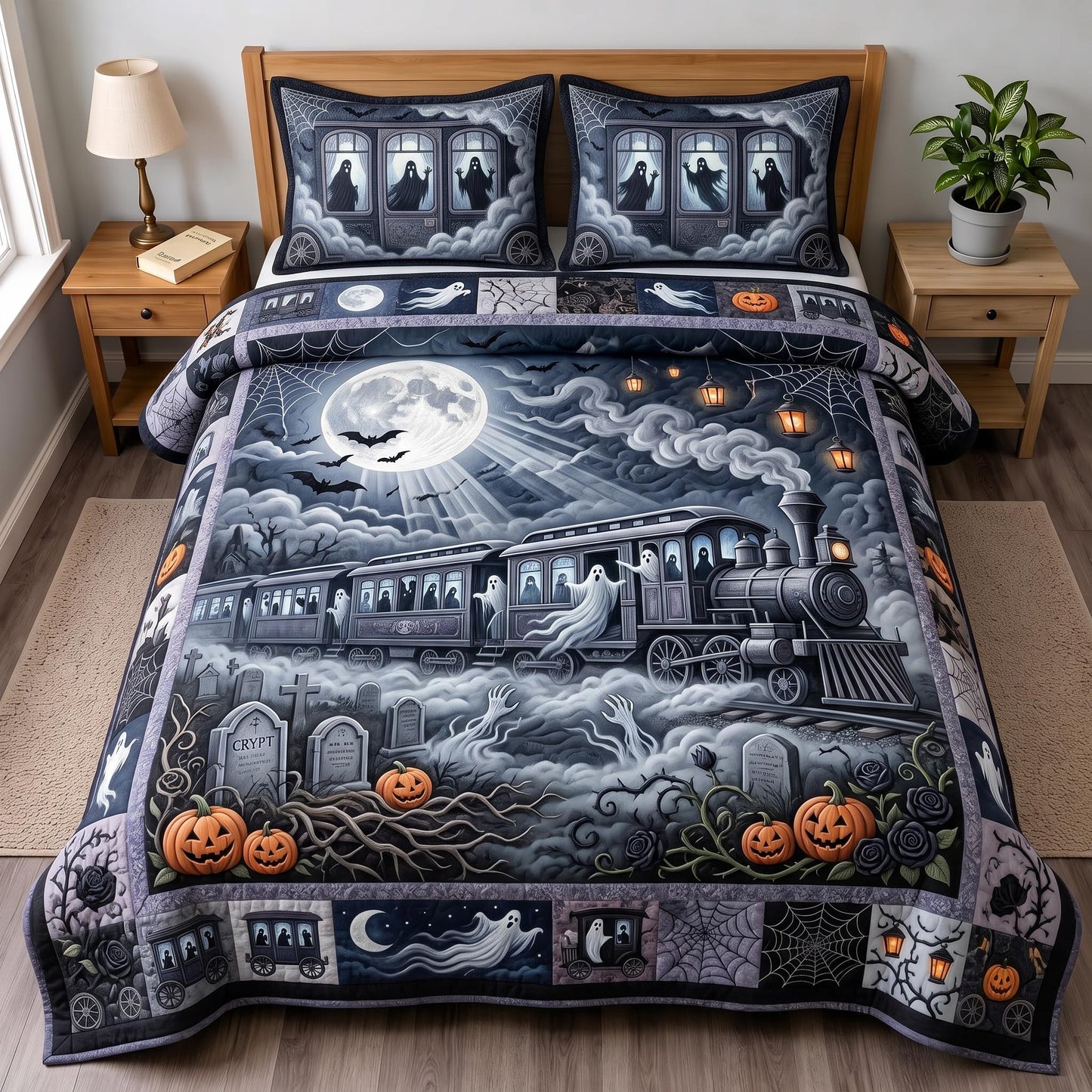 Ghost Train 3-Piece Quilted Bedding Set GFTOMA13226