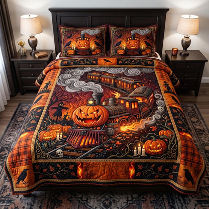 Pumpkin Express 3-Piece Quilted Bedding Set GFTOMA13228