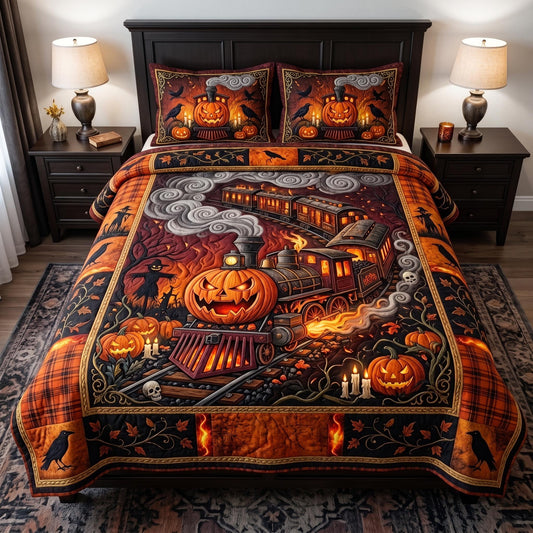 Pumpkin Express 3-Piece Quilted Bedding Set GFTOMA13228