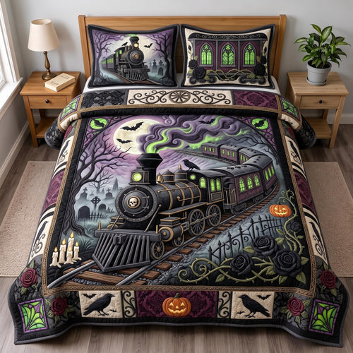 Witch Train 3-Piece Quilted Bedding Set GFTOMA13231