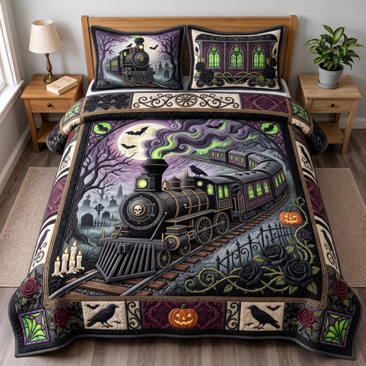 Witch Train 3-Piece Quilted Bedding Set GFTOMA13231