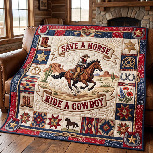 Ride Cowboy Quilted Blanket GFTOMA13250