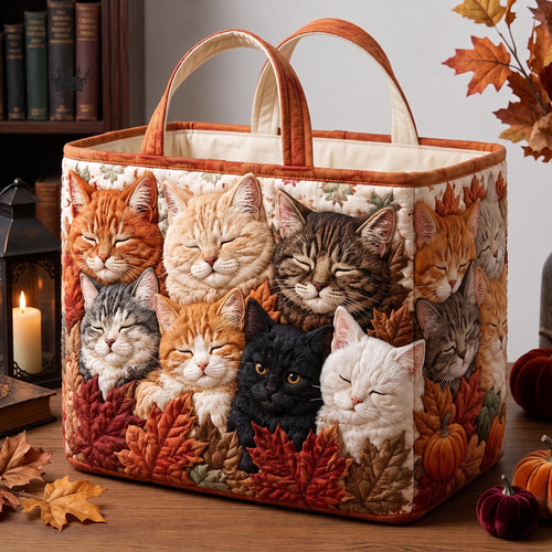 Autumn Cat Quilted Storage Basket GFTOMA13310