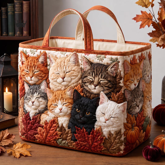 Autumn Cat Quilted Storage Basket GFTOMA13310