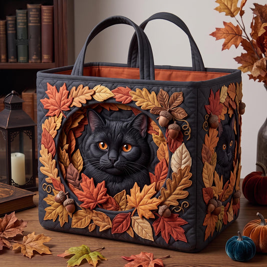 Black Cat Quilted Storage Basket GFTOMA13311