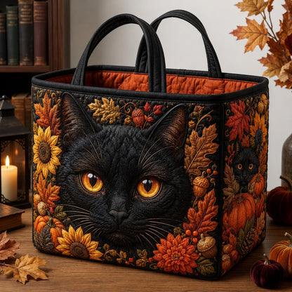 Midnight Cat Quilted Storage Basket GFTOMA13313