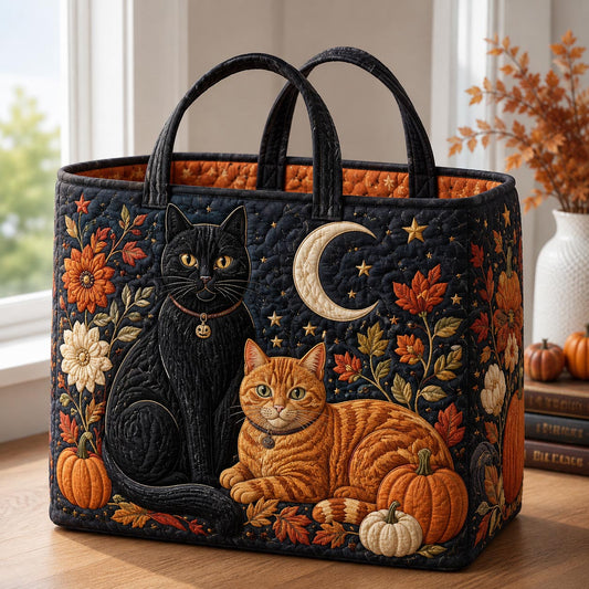 Moonlit Cat Quilted Storage Basket GFTOMA13315