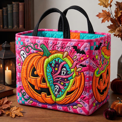 Groovy Pumpkin Quilted Storage Basket GFTOMA13316