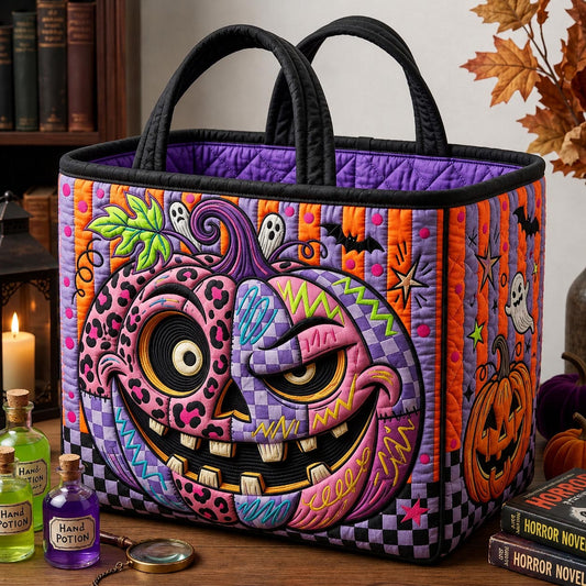 Funky Pumpkin Quilted Storage Basket GFTOMA13317