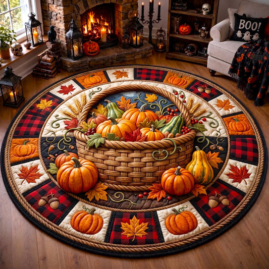 Harvest Basket Quilted Round Mat GFTOMA13323