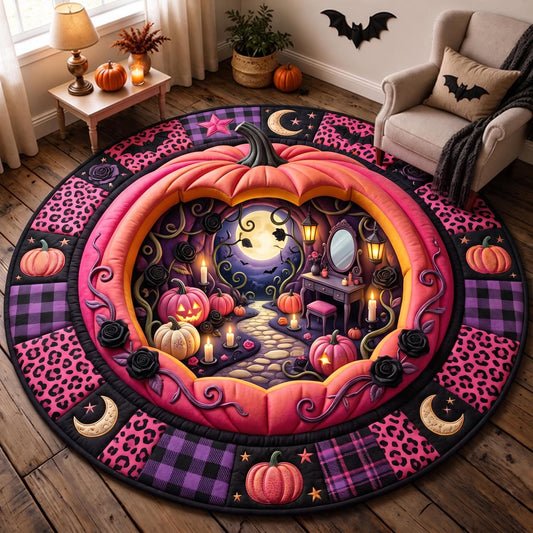 Pumpkin Hollow Quilted Round Mat GFTOMA13324