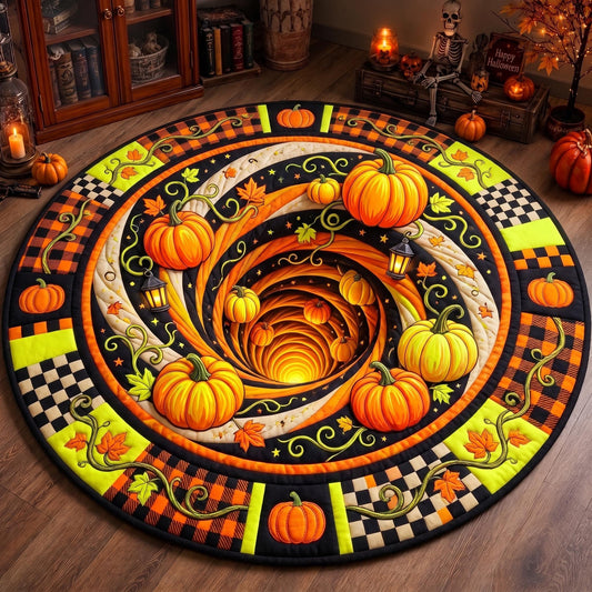 Pumpkin Vortex Quilted Round Mat GFTOMA13325