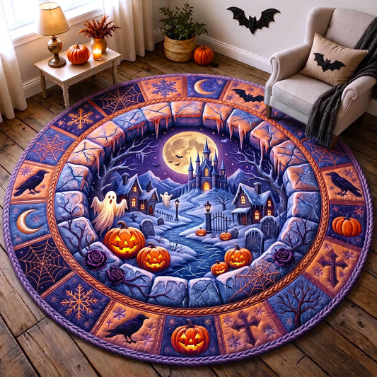 Moonlit Pumpkin Quilted Round Mat GFTOMA13326