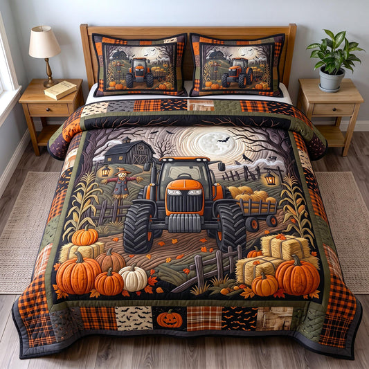 Harvest Tractor 3-Piece Quilted Bedding Set GFTOMA13366