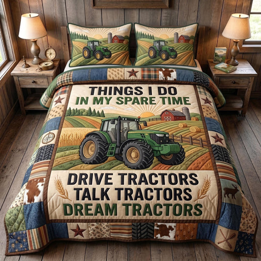 Tractor Dream 3-Piece Quilted Bedding Set GFTOMA13367