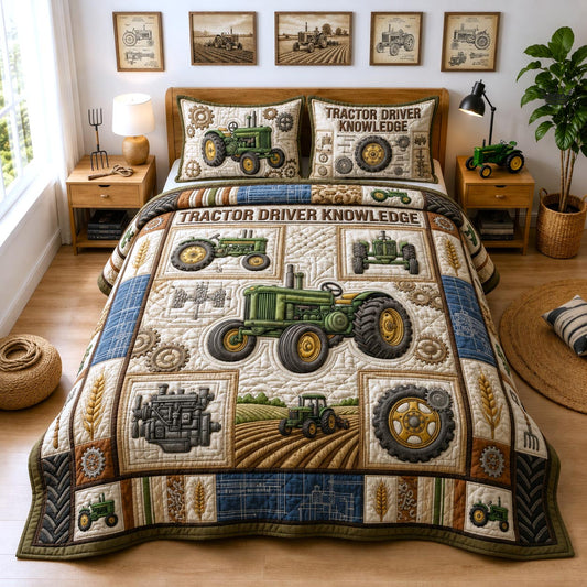 Tractor Legacy 3-Piece Quilted Bedding Set GFTOMA13368