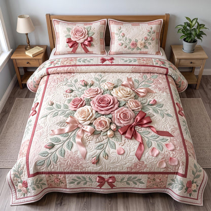 Blush Rose 3-Piece Quilted Bedding Set GFTOMA13374