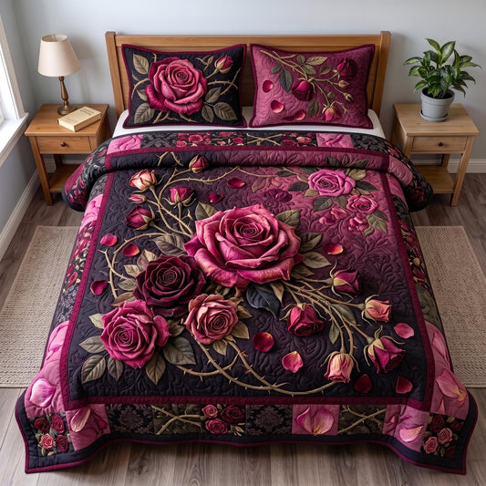 Velvet Rose 3-Piece Quilted Bedding Set GFTOMA13375