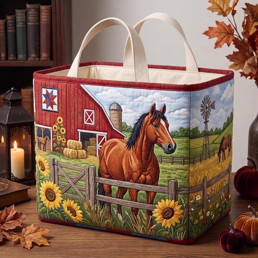 Sunflower Horse Quilted Storage Basket GFTOMA13377