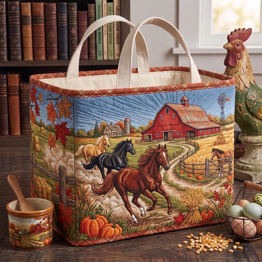 Country Horse Quilted Storage Basket GFTOMA13378