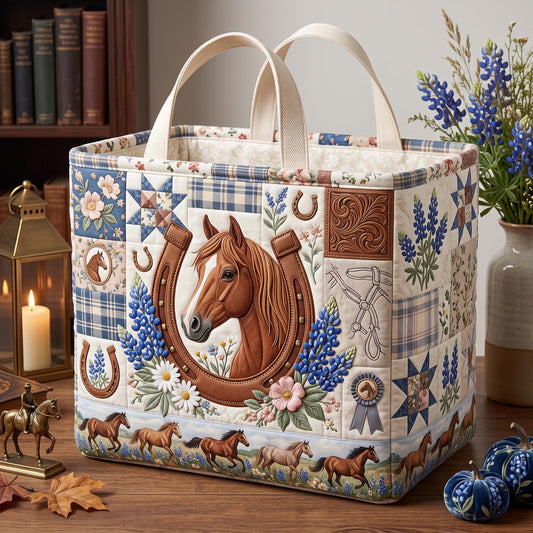Bluebell Horse Quilted Storage Basket GFTOMA13380