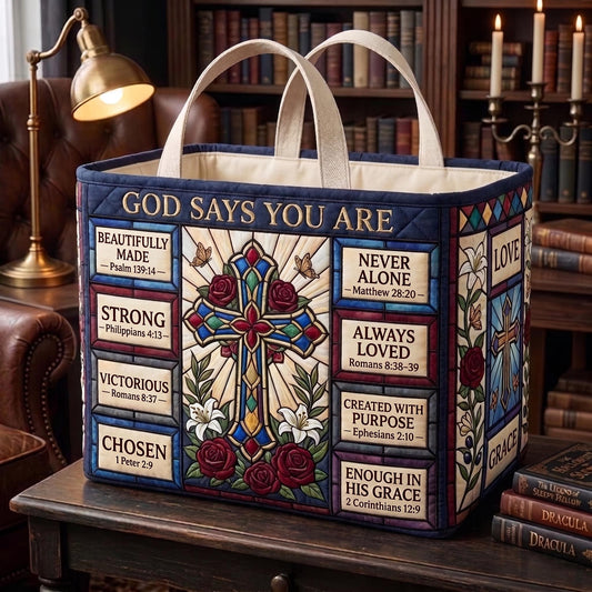 Faith Promise Quilted Storage Basket GFTOMA13382